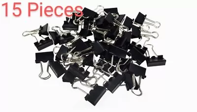 £2.99 • Buy 15x Mini Bulldog Clips Foldback 19mm Metal Binder Paper Grip Assorted Brand New