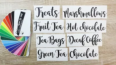 £2.18 • Buy Decaf Coffee Green Tea Sticker Marshmallows Chocolate Kitchen Jar Labels Vinyl 
