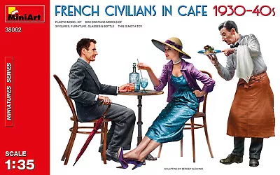 MiniArt 1/35 38062 French Civilians In Cafe (1930-1940s) (3 Figures Furniture) • $38.97