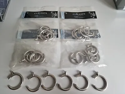 24x Stainless Steel 16mm-19mm Window Curtain Pole Rings C Type Top Quality NEW • £9.95