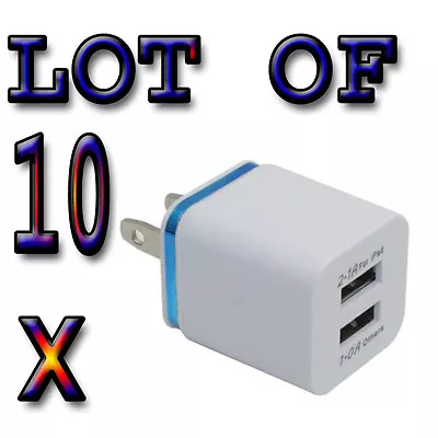 LOT Of 10x 2Ports Dual USB AC Wall Charger For Samsung 3 4  IPhone 6 6s 5 4 3 5s • $14.99