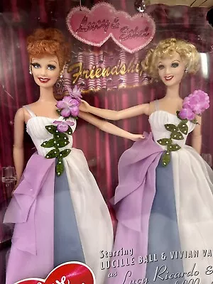 I Love Lucy Barbie Dolls- Lucy And Ethel Buy The Same Dress Damaged Box • $42