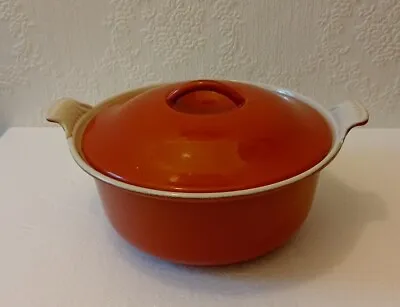 Vintage Cousances (Le Creuset) Brown 2L Cast Iron 24cm Casserole Dish With Lid  • £29.95