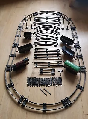 Vintage Red Hornby Meccano Clockwork Tank LocomotiveTender Carriages And Train • £60