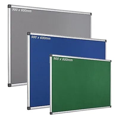 900 X 600mm Aluminium Frame Felt Notice Pin Board For Office NHS Home • £34.99