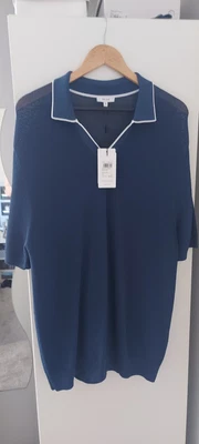 £35 • Buy Reiss ERNESTOPEN COLLAR POINTELLE POLO SHIRT XL