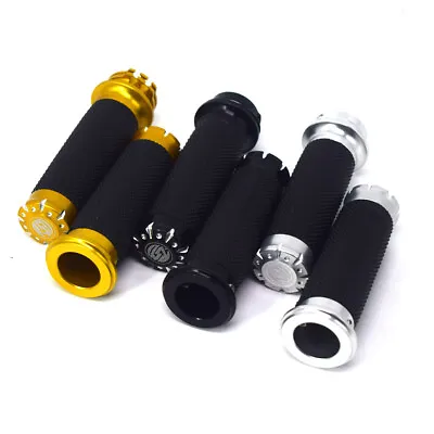 Black 1  Motorcycle Handlebar Handle Hand Grips Fit For Harley Sportster XL/XR • $17.85