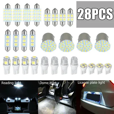 Car Interior LED Light Bulbs Kit For Dome License Plate Lamp White Car Parts • $10.04