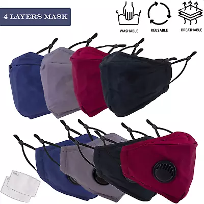 Cotton Face Mask Protective Covering Mouth Masks Washable Reusable Pack Of 1/2/3 • £1.59