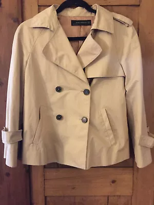 ZARA Womens Double Breasted KAHKI Cotton Jacket  XS • $17.99