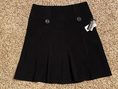 Joe Benbasset Woman’s Black A-line Skirt Size 9 Sailor Big Button Accents NWT • £15.19