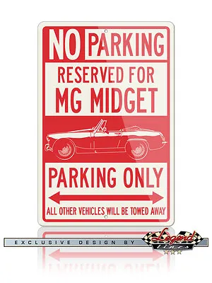 MG Midget Convertible Reserved Parking Only Sign - Size: 12x18 Or 8x12 Aluminum • $32.90