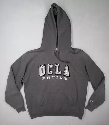 UCLA Bruins Hoodie Mens Large Gray Champion Eco Fleece Pullover Embroidered Logo • $16.50