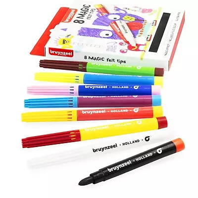 Bruynzeel Magic Effect Felt Tip Pens - Assorted Colours - Pack Of 8  • £6.99