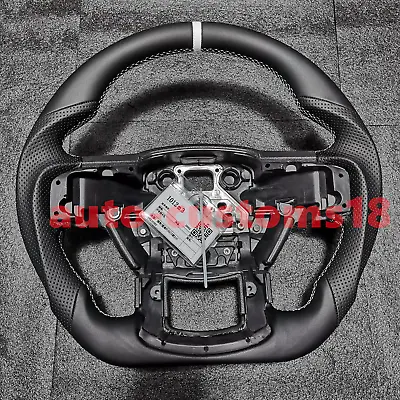 Full Black Leather Perforated Steering Wheel For 2015-2018 F-ord F150 Raptor • $368.99