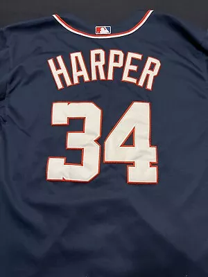 $50 • Buy Bryce Harper Washington Nationals  Authentic Majestic Jersey Size 48