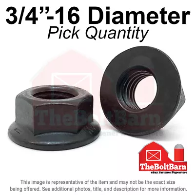 3/4 -16 Grade 8 Smooth Hex Flange Nuts FINE Black Phos & Oil (Pick Qty) • $18.56