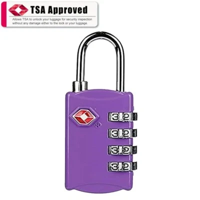 $12 • Buy TSA Approved 4 Digit Luggage Combination Travel Lock Alloy Body Padlock Suitcase