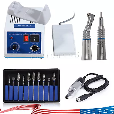 Dentist Lab MARATHON Handpiece 35K RPM Electric Micromotor Polisher 10 Drill Bur • $109.49