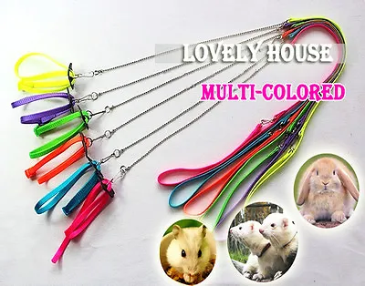£3.71 • Buy Adjustable Ferret Harness/Baby Rabbit/Hamster Rat Mouse Leash Lead With Bell