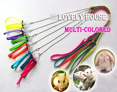 Adjustable Ferret Harness/Baby Rabbit/Hamster Rat Mouse Leash Lead With Bell • £3.71