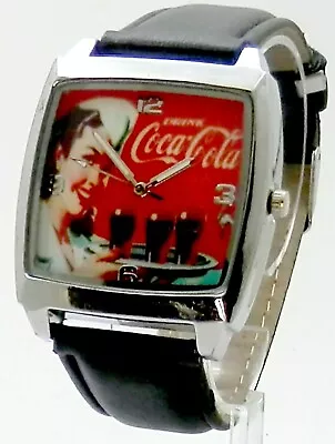 Pre Used Vintage Coca Cola Unisex Square Quarts Watch Working In Good Condition • £9.99