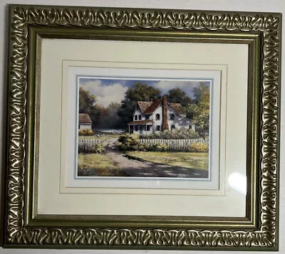 T.C. Chiu Country Home With Forsythia  17” W X 15” H • $43