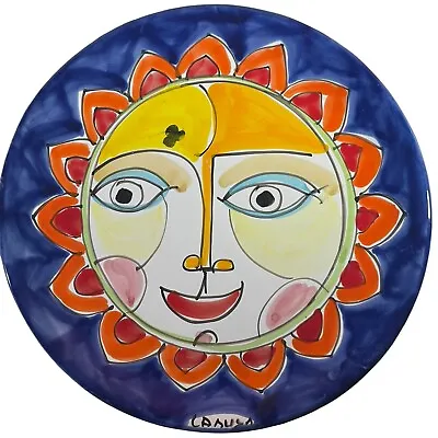 La Musa Sun Platter Wall Hanging Handpainted 12.5  Made For The Broadway Italy • $41.55