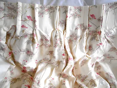 Laura Ashley ONE SINGLE  Nara Soft Truffle  Pinch Pleat Lined Curtain 36   X 62  • £35
