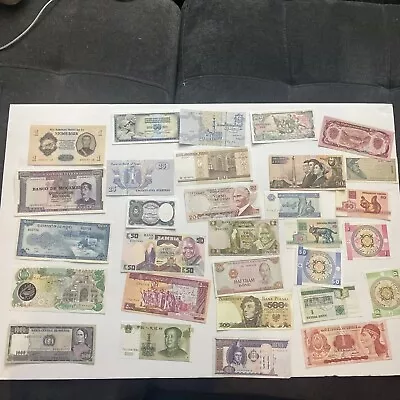 Mixed Lot 29 Different World Paper Money Banknotes Currency Foreign Uncirculated • $15.99