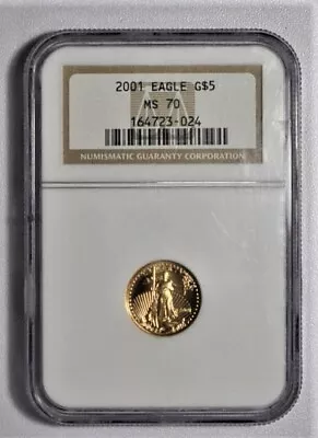 2001 Gold $5 Eagle  Ngc Ms70 • $305