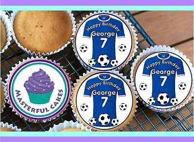 24 Personalised Rangers Fc Colour Shirt Cupcake Topper Ricewafericing & Precut • £3.45