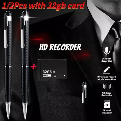 HD Hidden Spy Audio Pen Recorder Voice Listening Device Bug Recording Digital • $18.99