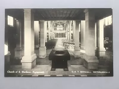 St Mark's Church Inside Portsmouth 1930s? (Marshall Waterlooville) RP Postcard • £3.99