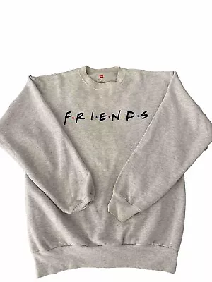 FRIENDS Tv Show Gray Cropped Sweatshirt Sz M Warner Bros H&M EUC 90s Style Retro • $13