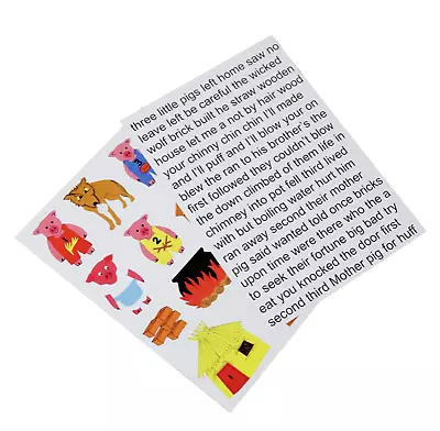 Tell Me A Story Fridge Magnetic Words & Picture Tiles 3 Little Pigs Fairy Tale • £4.50