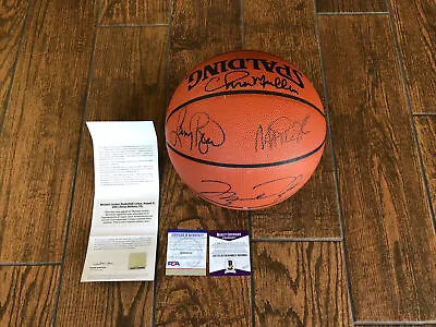 Michael Jordan Bird Mullin & Magic Autographed Official Game Ball UDA PSA BAS • $11899.99