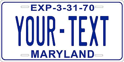 Maryland 1970 License Plate Personalized Custom Car Bike Motorcycle Moped Tag • $12.10