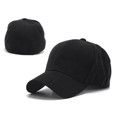 Fitted Curved Bill Plain Solid Blank Baseball Cap Caps Hat Hats - 8 SIZES • $16.95