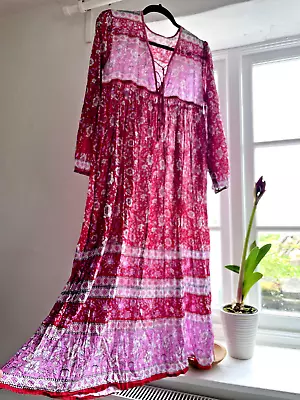 Vintage Indian Cotton Gauze Dress - M - Boho Hippie Festival • $378.89