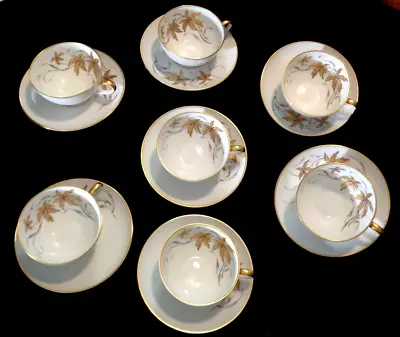 Set Of 7 Vintage Heinrich H&C Selb Bavaria Glamour Teacups And Saucers • $99.99