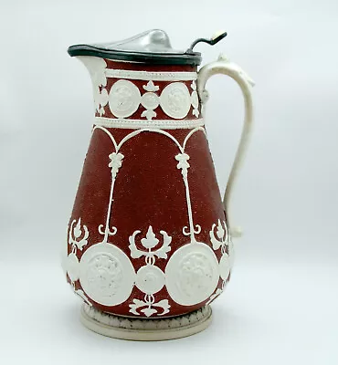 £9.99 • Buy ASHWORTH PARIAN AESTHETIC Period C1870 Porcelain JUG Pewter LID