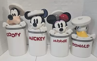 Rare Disney Mickey Mouse Peek -A-Boo And Friends 4 Piece Canister Set Read Descr • $199.99
