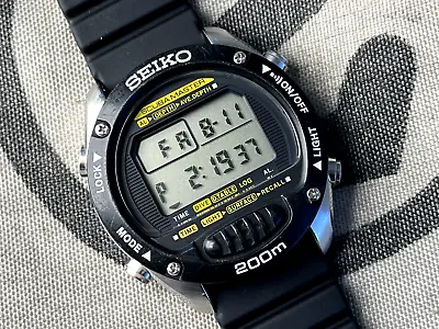 Vintage 1991 Seiko Scuba Master 200m Dive Computer Watch M705-5A00 • $599