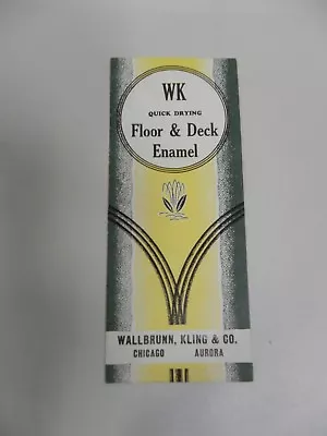 Vtg W.K. Wallbrunn & Kling Floor & Deck Enamel Paint Color Chart Brochure (A3) • $14.95