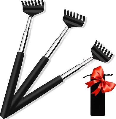 (3-Pack) Black Telescopic Back Scratcher  Portable Extendable Stainless Steel B • $9.52