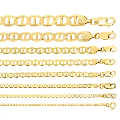 10K Yellow Gold Solid 2mm-9mm Mariner Anchor Link Chain Bracelet 7  7.5  8  9  • $429.99