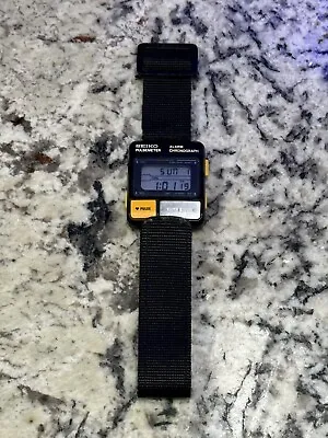 Seiko PULSE METER S229-5000 DEM Vintage Digital Quartz Watch Black JAPAN • $324.99