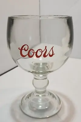 Vtg Large - Thick & Heavy Glass Coors Stemmed Fluted Beer Goblet • $15.98