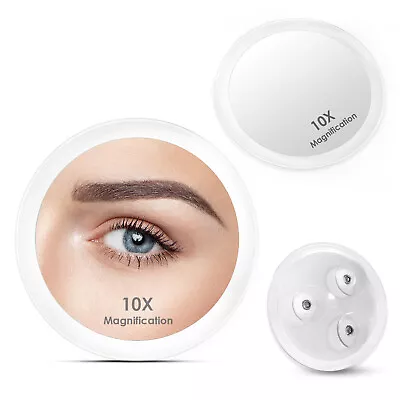 10x Magnifying Make Up Mirror Bathroom Shaving Mirror Suction Cup Shower Mirror • £7.99